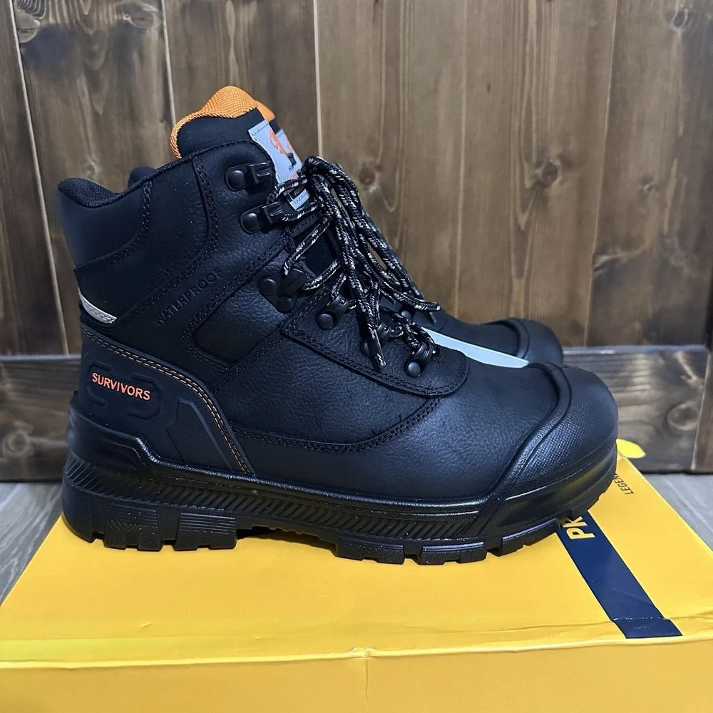 Herman Survivors Groundbreaker Men 7.5 Black Work Boots Steel Toe Waterproof NEW